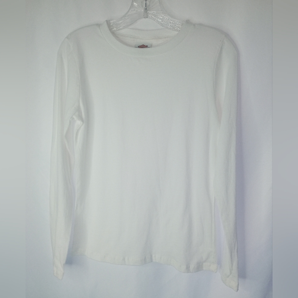 *Harley-Davidson Tag Blank Long Sleeve White Shirt Size M.